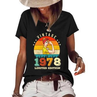 44Th Birthday 1978 Limited Edition Vintage 44 Years Old Women Women's Short Sleeve Loose T-shirt | Mazezy
