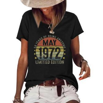 50 Years Old Gifts May 1972 Limited Edition 50Th Birthday Women's Short Sleeve Loose T-shirt | Mazezy