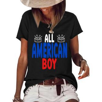 All American Boy 4Th Of July Boys Kids1574 T-Shirt Women's Short Sleeve Loose T-shirt - Monsterry DE