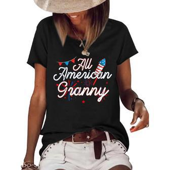 All American Granny 4Th Of July Family Matching Patriotic Women's Short Sleeve Loose T-shirt - Seseable