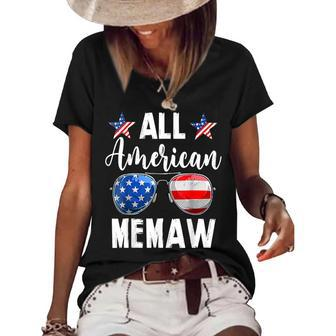 All American Memaw Matching Family Fourth 4Th Of July Women's Short Sleeve Loose T-shirt - Seseable