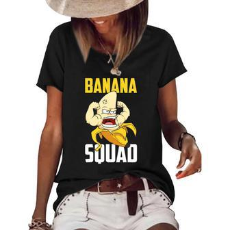 Banana Squad Funny Bananas Fruit Costume Team Women's Short Sleeve Loose T-shirt | Mazezy