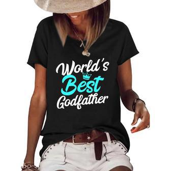 Best Godfather Ever Words Best Godfather Women's Short Sleeve Loose T-shirt | Mazezy