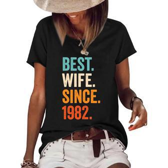 Best Wife Since 1982 40Th Wedding Anniversary 40 Years Women's Short Sleeve Loose T-shirt | Mazezy