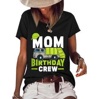 Birthday Party Mom Birthday Crew Garbage Truck Women's Short Sleeve Loose T-shirt - Seseable