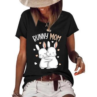 Bunny Mom Rabbit Love Girls Womens Women's Short Sleeve Loose T-shirt | Mazezy