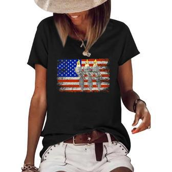 Cockatiel Vintage American Usa Flag Men Women - Cockatiel Women's Short Sleeve Loose T-shirt | Mazezy