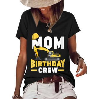 Construction Birthday Party Digger Mom Birthday Crew Women's Short Sleeve Loose T-shirt - Seseable