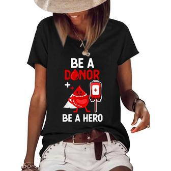 Cute Blood Donor Art For Men Women Phlebotomy Blood Donation Women's Short Sleeve Loose T-shirt | Mazezy