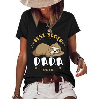 Dada Grandpa Gift Best Sloth Dada Ever Women's Short Sleeve Loose T-shirt - Seseable