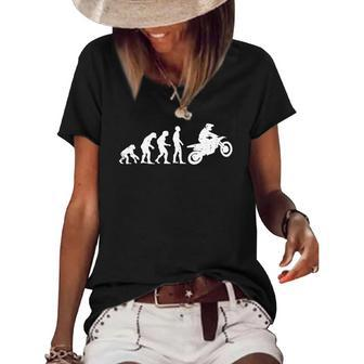 Dirt Bike Evolution Motorcycle Motocross Biker Men Women Women's Short Sleeve Loose T-shirt | Mazezy