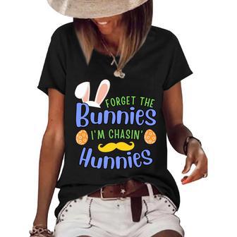 Forget The Bunnies Im Chasing Hunnies Funny Boys Easter Gift Women's Short Sleeve Loose T-shirt | Favorety