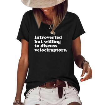 Funny Dinosaur Velociraptors Men Women Or Kids Women's Short Sleeve Loose T-shirt | Mazezy