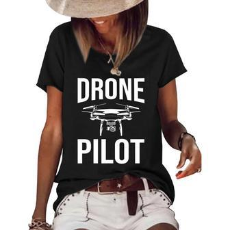 Funny Drone Pilot Design Men Women Drone Operator Rc Flight Women's Short Sleeve Loose T-shirt | Mazezy CA