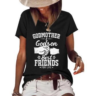 Funny Godmother And Godson Best Friends Godmother And Godson Women's Short Sleeve Loose T-shirt | Mazezy