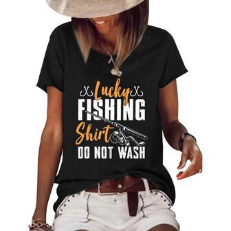 Funny Lucky Fishing Pole Graphic For Women And Men Fishermen Women's Short Sleeve Loose T-shirt | Mazezy DE