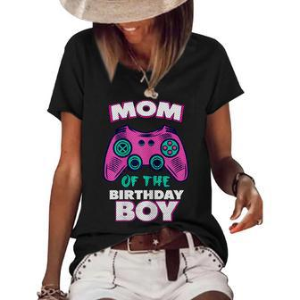 Gamer Mom Of The Birthday Boy Matching Gamer Women's Short Sleeve Loose T-shirt - Seseable