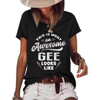 Gee Grandma Gift This Is What An Awesome Gee Looks Like Women's Short Sleeve Loose T-shirt - Seseable