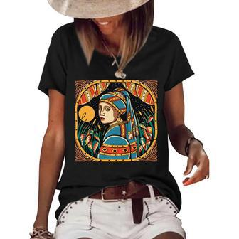 Girl With A Pearl Ear Ring Vintage Women's Short Sleeve Loose T-shirt - Monsterry UK