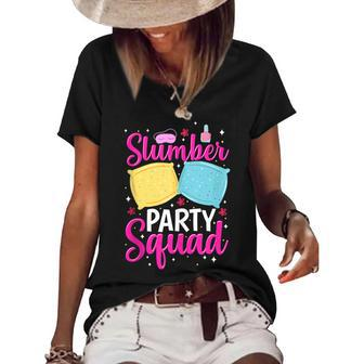 Girls Slumber Party Squad Sleepover Pajama Nails & Make Up V3 Women's Short Sleeve Loose T-shirt - Seseable