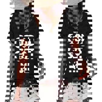 God Got Me God Christian Women's Short Sleeve Loose T-shirt | Mazezy