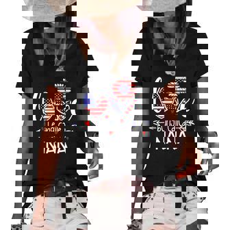 I Love Being Called Nana American Flag 4Th Of July Women's Short Sleeve Loose T-shirt | Seseable FR