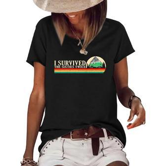 I Survived The Sixties 60S Twice Women's Short Sleeve Loose T-shirt | Mazezy