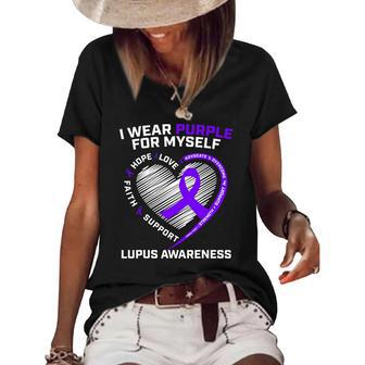 I Wear Purple For Myself Lupus Awareness Products Women Men Women's Short Sleeve Loose T-shirt | Mazezy