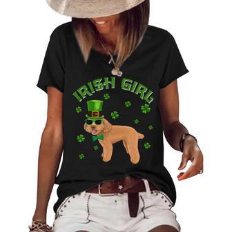 Irish Girl Leprechaun Poodle Dog St Patricks Day Kids Women's Short Sleeve Loose T-shirt | Favorety CA