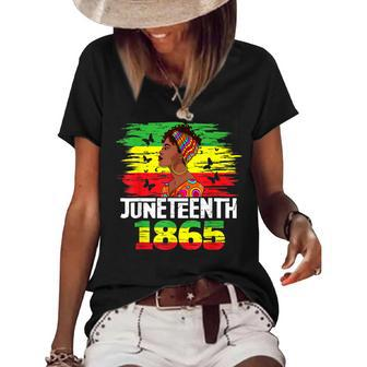 Juneteenth 1865 Independence Day Black Pride Black Women Women's Short Sleeve Loose T-shirt | Mazezy