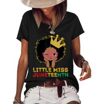 Juneteenth Is My Independence Day Black Girl Black Queen Women's Short Sleeve Loose T-shirt - Seseable
