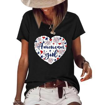 Kids American Girl Patriot 4Th Of July Independence Day Baby Girl Women's Short Sleeve Loose T-shirt | Mazezy UK