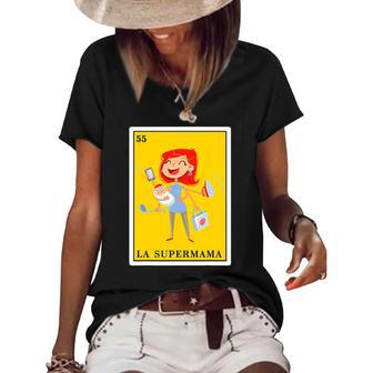 La Super Mama Mexican Lottery Gifts For Women La Supermama Women's Short Sleeve Loose T-shirt | Mazezy