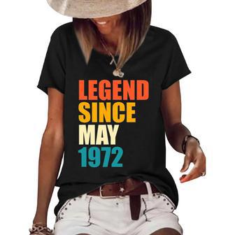 Legend Since May 1972 50Th Birthday 50 Years Old Gift Women's Short Sleeve Loose T-shirt | Mazezy