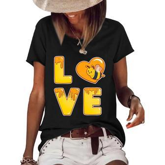 Love Bees Beekeeper Gift Women's Short Sleeve Loose T-shirt | Mazezy