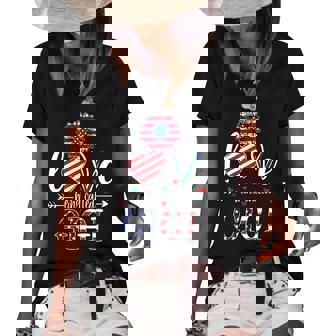 Love Being Called Gigi Sunflower American Flag 4Th Of July Women's Short Sleeve Loose T-shirt | Seseable FR