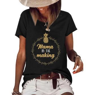 Mama In The Making Ivf Mom Infertility Pineapple Women's Short Sleeve Loose T-shirt | Mazezy