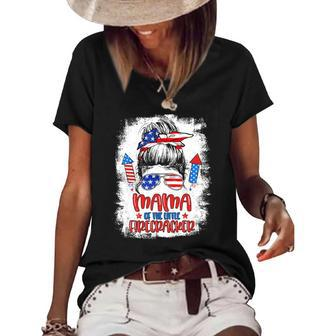 Mama Of The Little Firecracker 4Th Of July For Mom Women's Short Sleeve Loose T-shirt | Mazezy