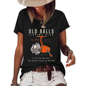 Mens Funny 60Th Birthday Fishing Pun For Mens Over The Hill 60 Years Old Women's Short Sleeve Loose T-shirt | Mazezy