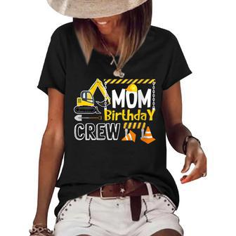 Mom Birthday Crew Construction Gift Birthday Women's Short Sleeve Loose T-shirt - Seseable