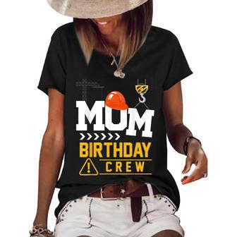 Mom Birthday Crew Construction Party Engineer Women's Short Sleeve Loose T-shirt - Seseable