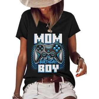 Mom Of The Birthday Boy Matching Video Game Birthday Party Women's Short Sleeve Loose T-shirt - Seseable