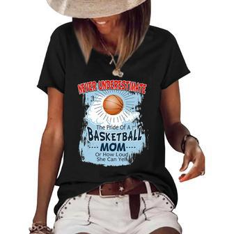 Never Underestimate The Pride Of A Basketball Mom Women's Short Sleeve Loose T-shirt | Mazezy