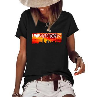 New York I Love Ny Womens Gift Women's Short Sleeve Loose T-shirt | Mazezy