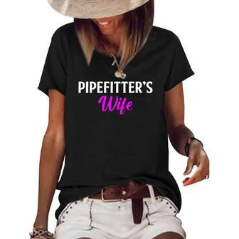Pipefitters Wife Pipefitter Sprinkler Fitter Women's Short Sleeve Loose T-shirt | Mazezy