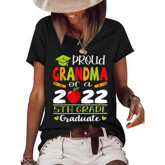 Proud Grandma Of A Class Of 2022 5Th Grade Graduate Women's Short Sleeve Loose T-shirt | Mazezy