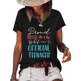 Proud Sister-In-Law Of Official Teenager 13Th Birthday 13 Years Women's Short Sleeve Loose T-shirt | Mazezy
