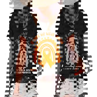 Rainbow In June We Wear Orange Gun Violence Awareness Women's Short Sleeve Loose T-shirt | Mazezy