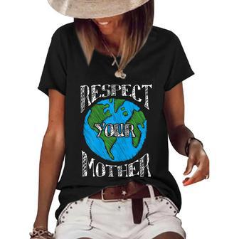 Respect Mother Planet Earth Day Climate Change Cute Women's Short Sleeve Loose T-shirt - Monsterry UK