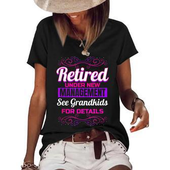 Retired Grandma Retirement Grandkids Retiree Farewell Party Women's Short Sleeve Loose T-shirt - Seseable